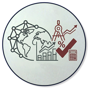 Financial infographic for cement plant investment featuring a global network, growth charts, percentage symbols, and a calculator representing CAPEX and OPEX modeling.
